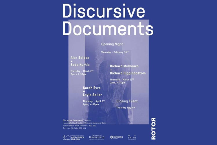 Grete Tvarkunaite assisting curator at Discursive Documents Show Huddersfield Art Gallery